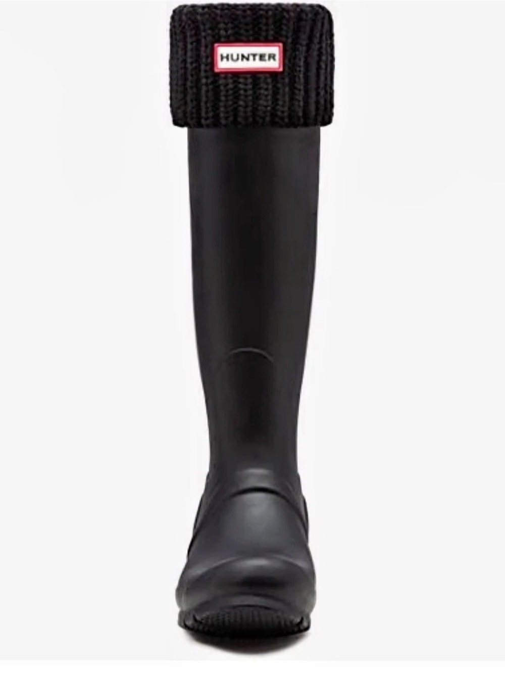 Hunter Original 6 Stitch Cable Knitted Cuff Tall Boot Socks Black